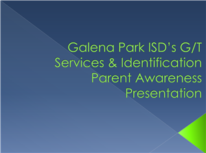 Parent Awareness Presentation 